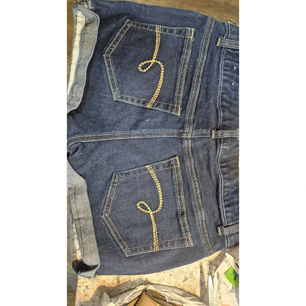 Americana Justice Girls Size 16 Flag Sequin Denim Shorts Patriotic 4th of July